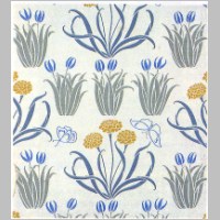 'Glade' wallpaper design by C F A Voysey, produced by Sanderson & Sons in 1897..jpg